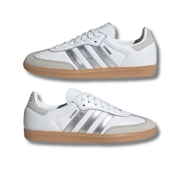 Adiads Samba OG White Silver Metallic Grey Women’s Perfect