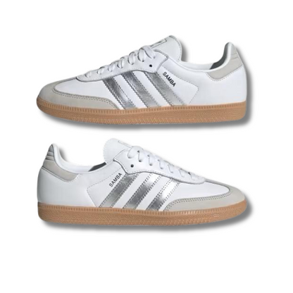 Adiads Samba OG White Silver Metallic Grey Women’s Perfect